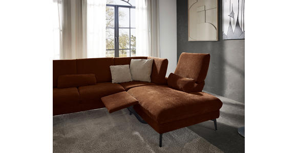 WOHNLANDSCHAFT in Webstoff Rostfarben  - Rostfarben/Schwarz, Design, Textil/Metall (157/354/208cm) - Dieter Knoll