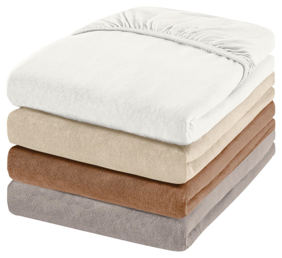 SPANNBETTTUCH FLORENZ Jersey  - Creme, Basics, Textil (90-100/200-220cm) - Novel