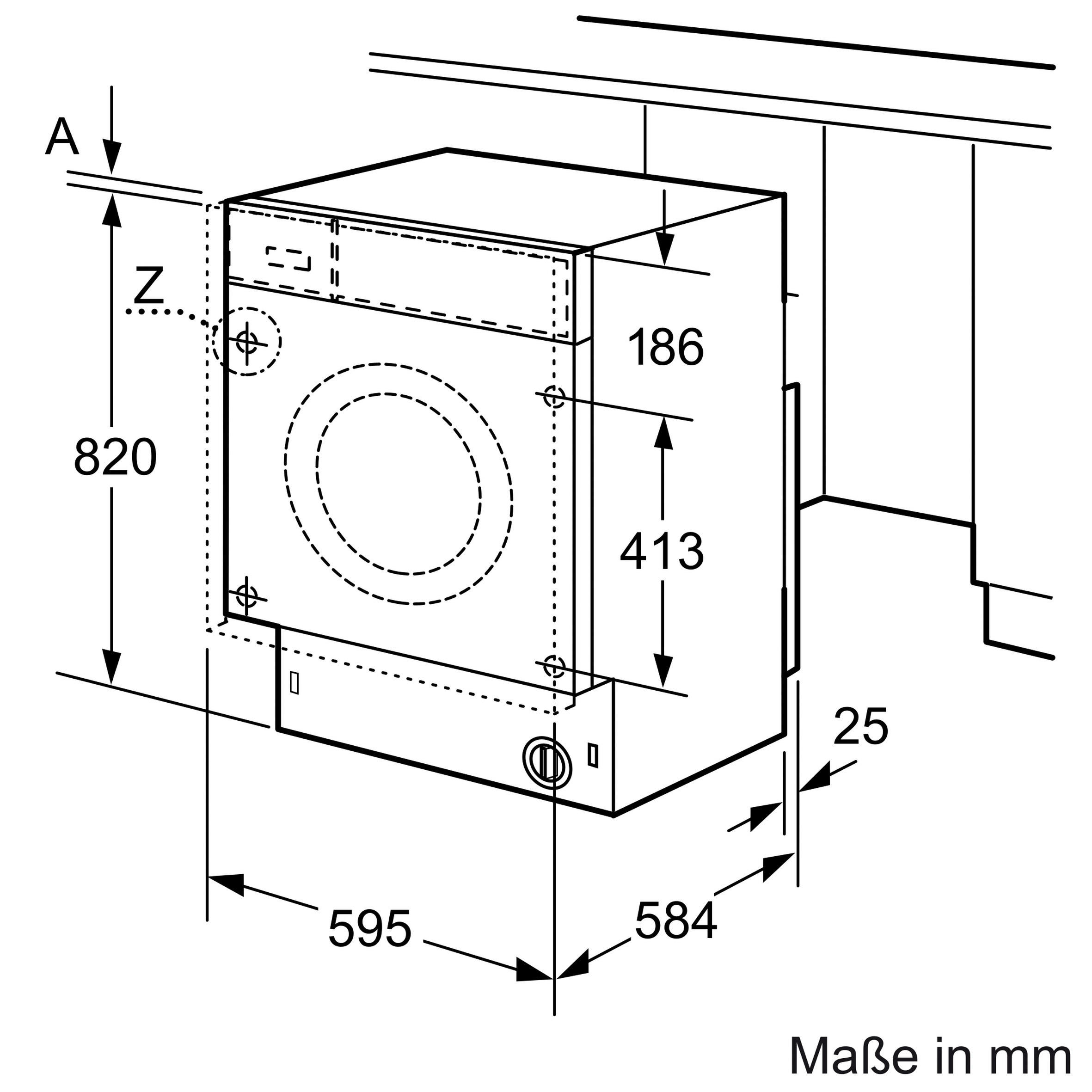 EINBAUWASCHTROCKNER WKD28543  - Weiß, Basics, Metall (59,5/82,0/58,4cm) - Bosch
