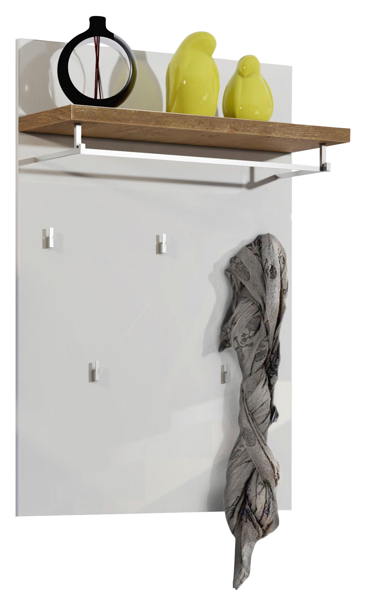 Xora ŠATNÍ PANEL, bílá, barvy dubu, 80/115/27,6 cm