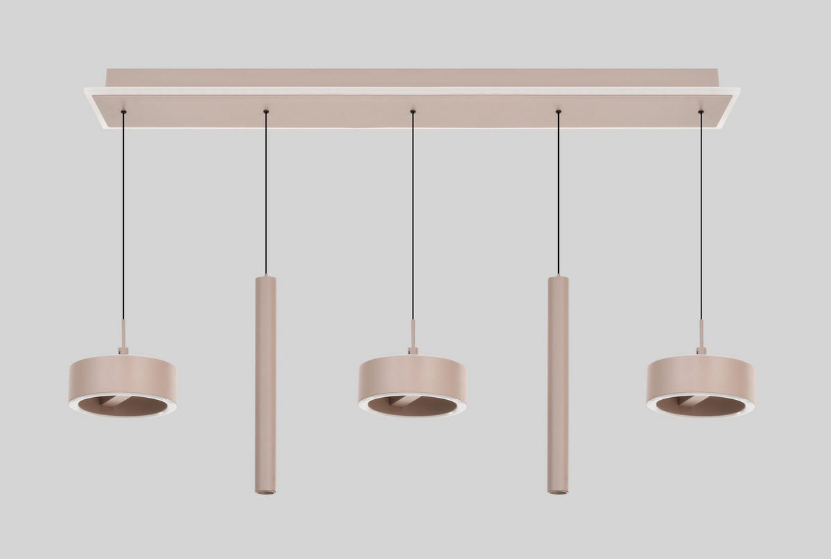 LED-HÄNGELEUCHTE Carnac 99/150/15 cm   - Sandfarben, Design, Kunststoff/Metall (99/150/15cm)