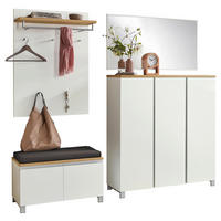 GARDEROBE 5-teilig  in 220/195/40 cm  - Weiss/Eichefarben, Design, Holz/Holzwerkstoff (220/195/40cm)