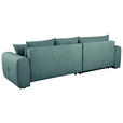 ECKSOFA in Velours Petrol  - Petrol/Schwarz, KONVENTIONELL, Kunststoff/Textil (168/298cm) - Carryhome