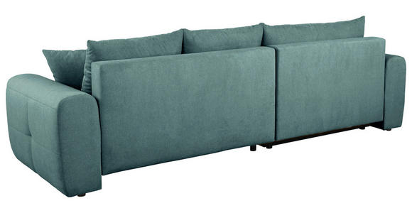 ECKSOFA in Velours Petrol - Petrol/Schwarz, KONVENTIONELL, Kunststoff/Textil (168/298cm) - Carryhome