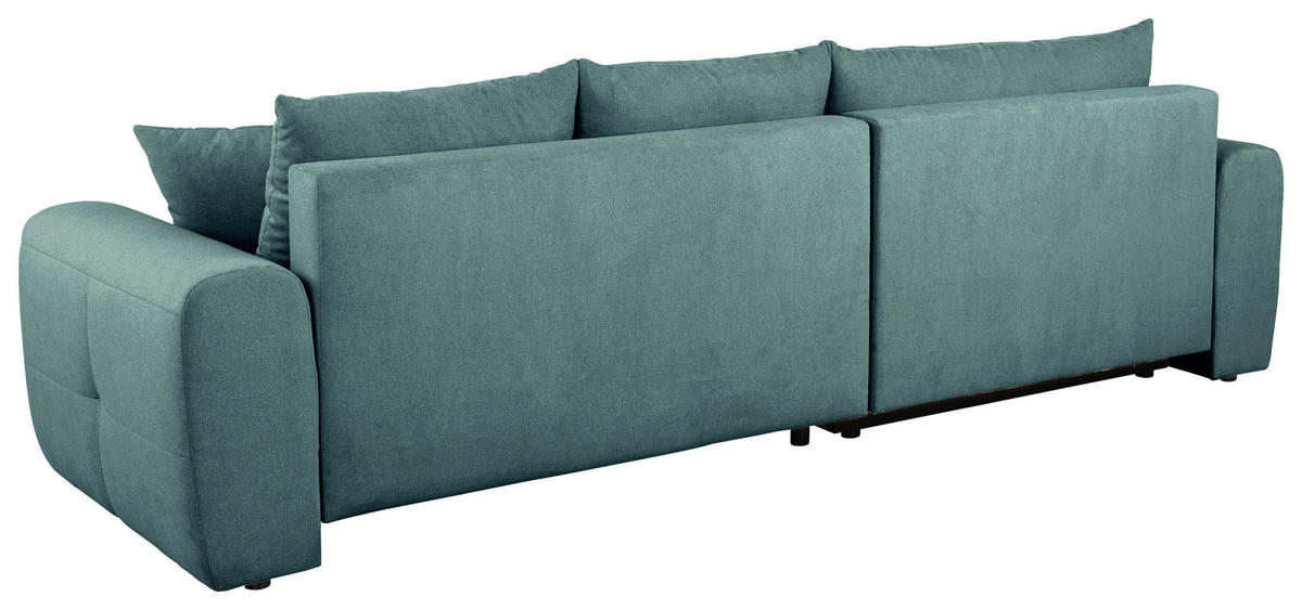 ECKSOFA Petrol Velours  - Petrol/Schwarz, KONVENTIONELL, Kunststoff/Textil (168/298cm) - Carryhome