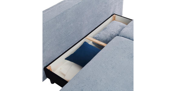 BOXSPRINGSOFA Webstoff Blau - Blau/Schwarz, Design, Textil/Metall (202/93/100cm) - Novel