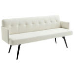 SITZBANK 207/85/69 cm Lederlook Weiß Metall  - Schwarz/Weiß, Design, Textil/Metall (207/85/69cm) - Johann Jakob