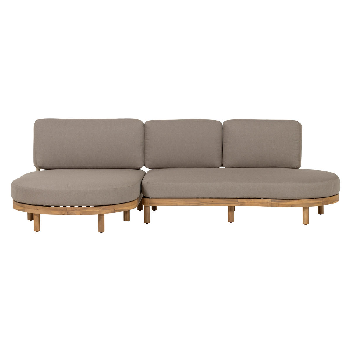 LOUNGEGARNITUR  100/300 cm  Akazie massiv  - Sandfarben, MODERN, Holz/Textil (100/300cm) - Livetastic