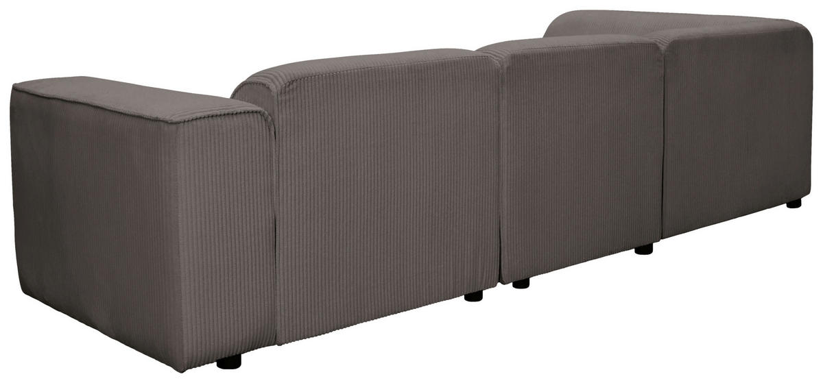 ECKSOFA ANTHONY Braun Cord  - Schwarz/Braun, Design, Kunststoff/Textil (163/275cm) - MID.YOU