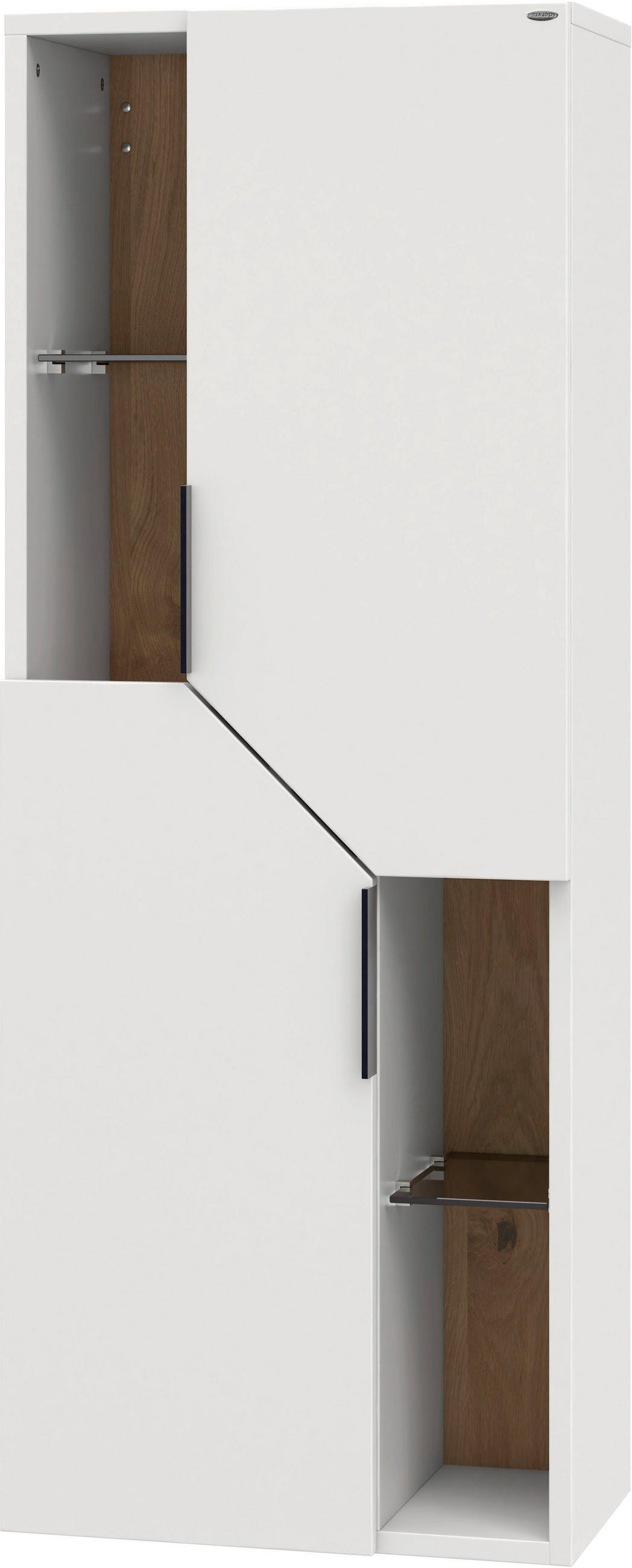 MIDISCHRANK 47/128/35 cm  - Eichefarben/Schwarz, LIFESTYLE, Glas/Holz (47/128/35cm) - Voglauer