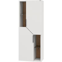 MIDISCHRANK 47/128/35 cm  - Eichefarben/Schwarz, LIFESTYLE, Glas/Holz (47/128/35cm) - Voglauer