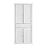 MEHRZWECKSCHRANK 76/182,1/40 cm,  in Weiß  - Weiß/Nickelfarben, Trend, Holzwerkstoff/Metall (76/182,1/40cm) - Boxxx