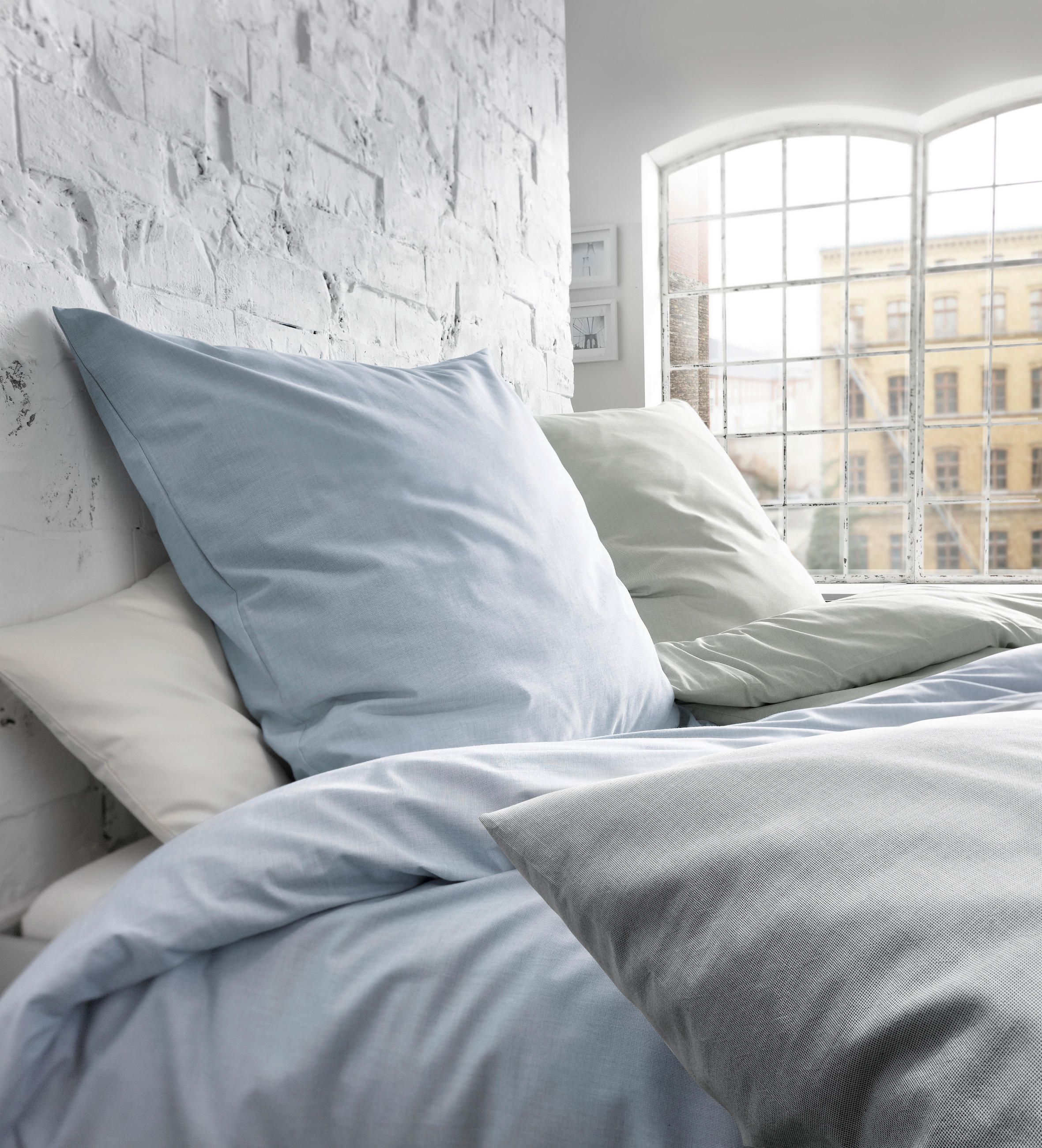BETTWÄSCHE 200/200 cm Porto Jacquard  - Grün, KONVENTIONELL, Textil (200/200cm) - Fleuresse
