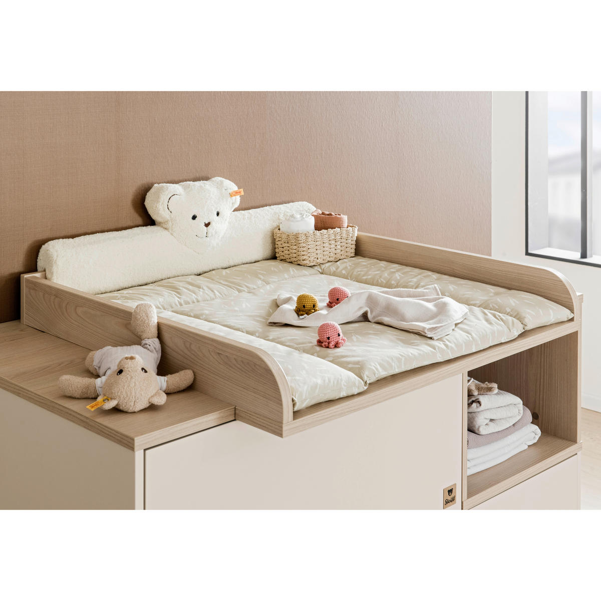 WICKELAUFSATZ Mila & Ben  - Beige, Basics, Holzwerkstoff (129,4/12,5/81,3cm) - Paidi