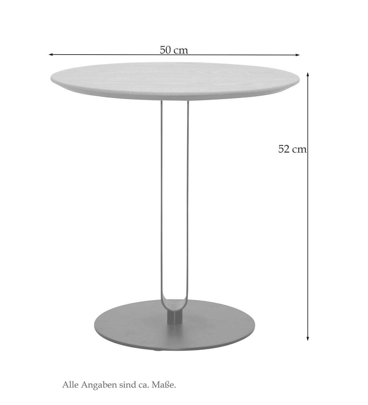 BEISTELLTISCH 50/50/52 cm Schwarz, Eichefarben rund  - Eichefarben/Schwarz, Design, Holzwerkstoff/Metall (50/50/52cm) - MID.YOU