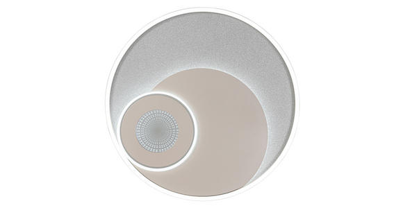LED-DECKENLEUCHTE 50/5 cm  - Champagner/Silberfarben, Design, Kunststoff/Metall (50/5cm) - Novel