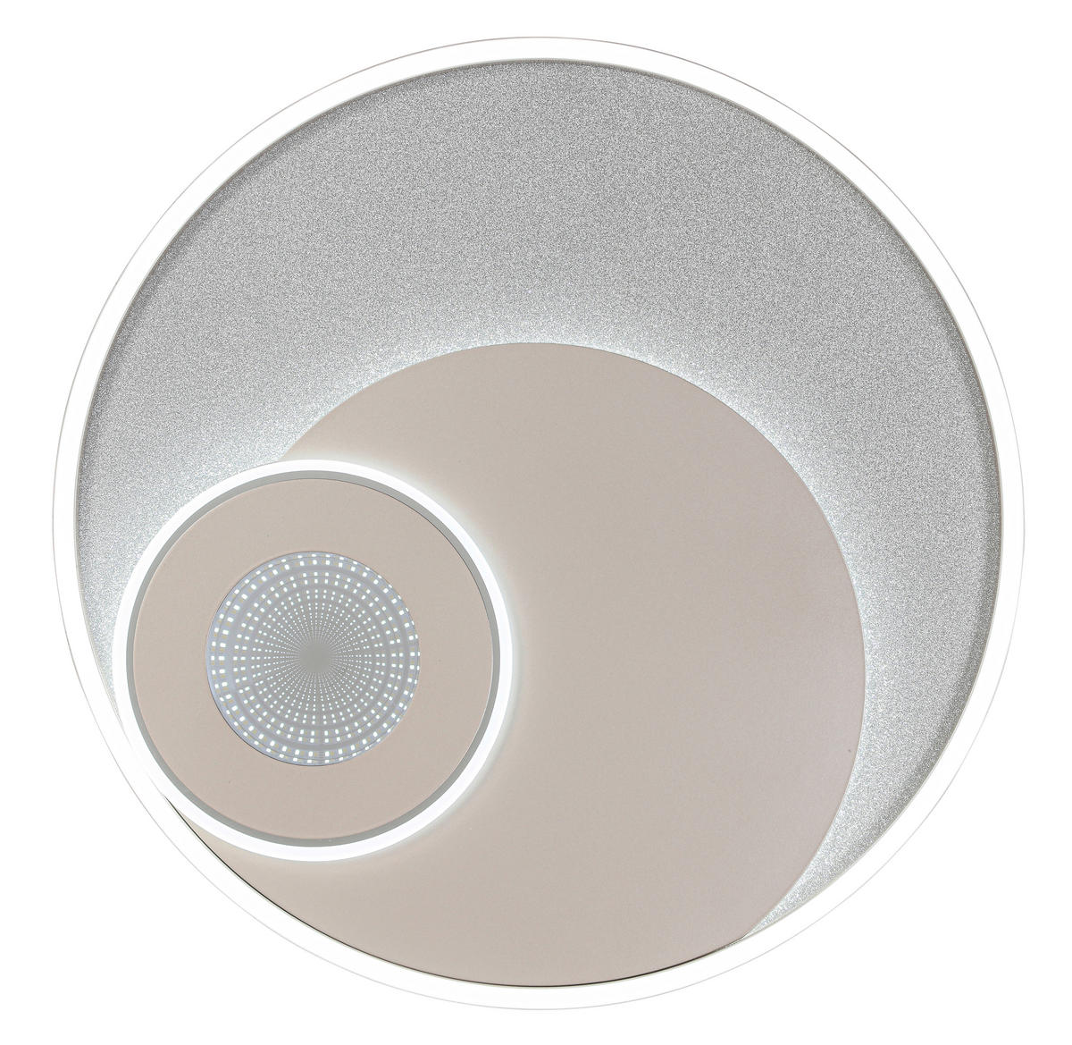 LED-DECKENLEUCHTE 50/5 cm  - Champagner/Silberfarben, Design, Kunststoff/Metall (50/5cm) - Novel