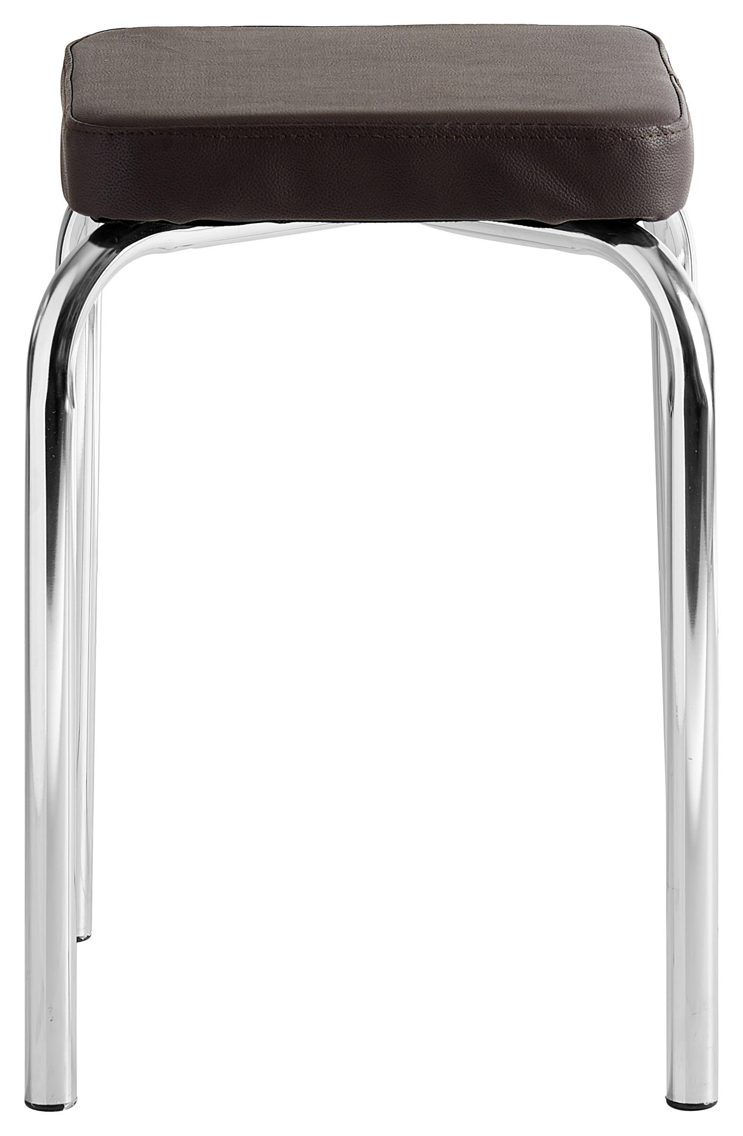 STAPELHOCKER Lederlook Braun  - Chromfarben/Braun, Basics, Textil/Metall (36/49/36cm) - Carryhome