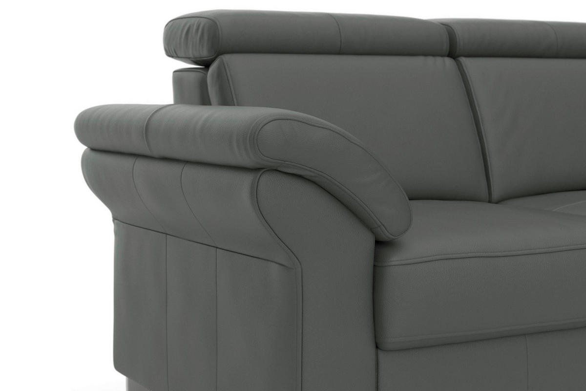 2-SITZER-SOFA Echtleder Anthrazit  - Chromfarben/Anthrazit, Basics, Leder/Textil (156/84/93cm) - Sit & More