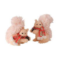 DEKORAČNÁ VEVERIČKA - béžová, Basics, textil (21/13/23cm)