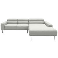 ECKSOFA Cord Grauweiss  - Schwarz/Grauweiss, Design, Textil/Metall (293/215-217cm) - Schöner Wohnen