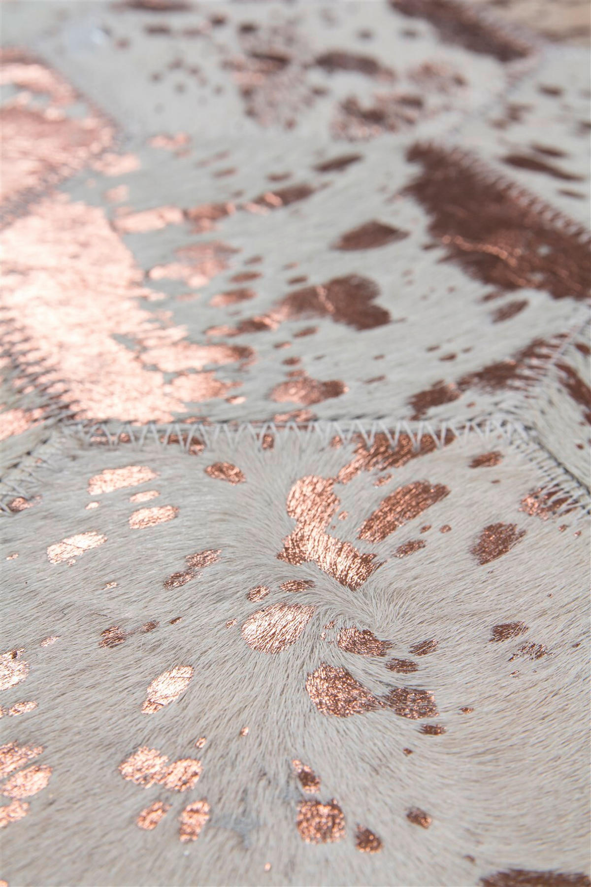 FLACHWEBETEPPICH 120/170 cm Spark 210 Elfenbein / Chrom Creme, Roségold  - Roségold/Creme, Design, Leder/Textil (120/170cm) - Novel