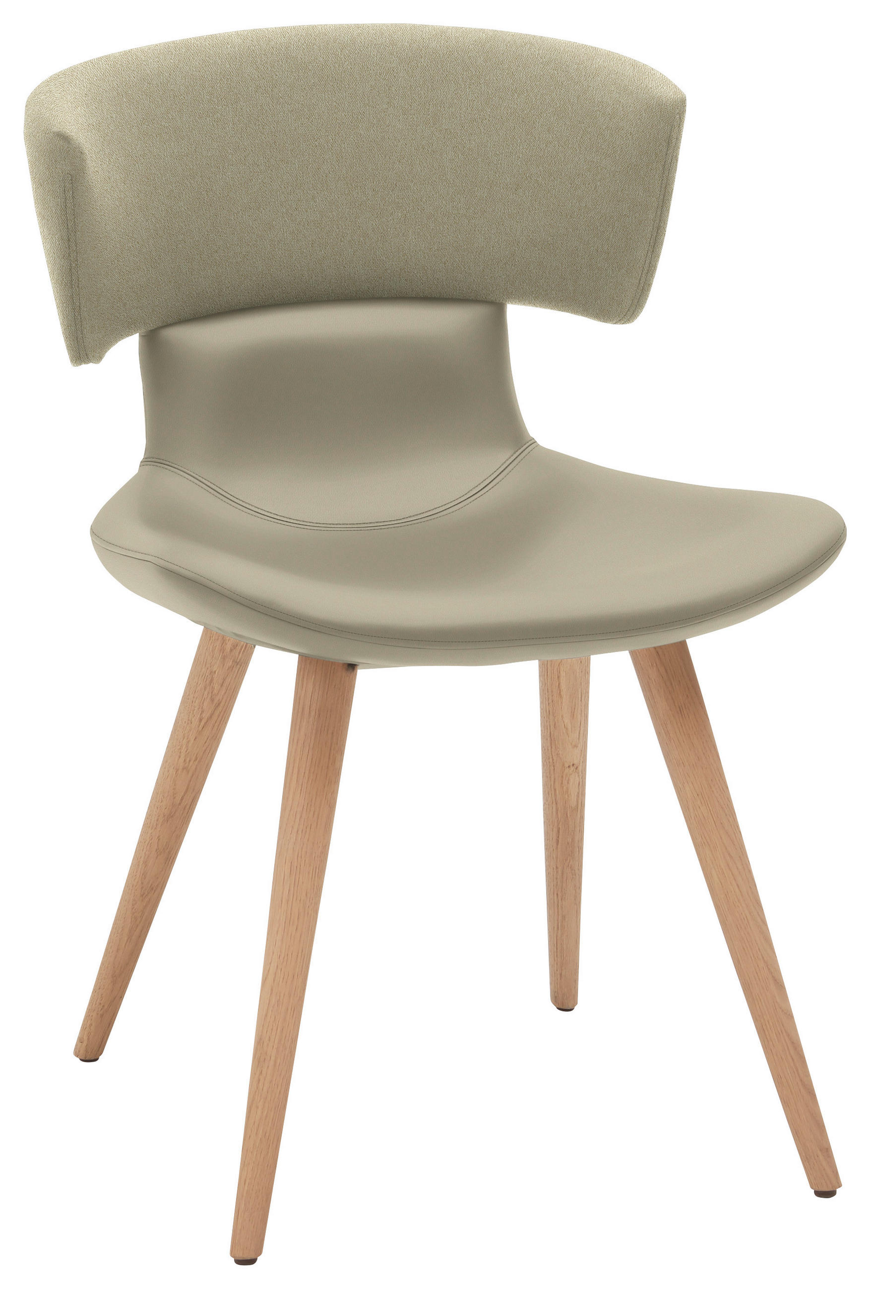 STUHL in Holz, Textil, Leder Naturfarben, Eichefarben  - Eichefarben/Naturfarben, Natur, Leder/Holz (54/82,5/58cm) - Voglauer