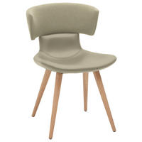 STUHL in Holz, Textil, Leder Naturfarben, Eichefarben  - Eichefarben/Naturfarben, Natur, Leder/Holz (54/82,5/58cm) - Voglauer