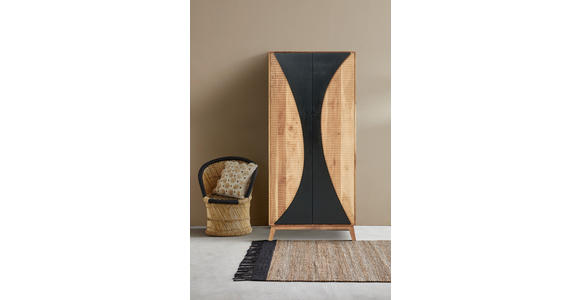 HIGHBOARD  in 80/185/42 cm  - Schwarz/Akaziefarben, Trend, Holz (80/185/42cm) - Landscape
