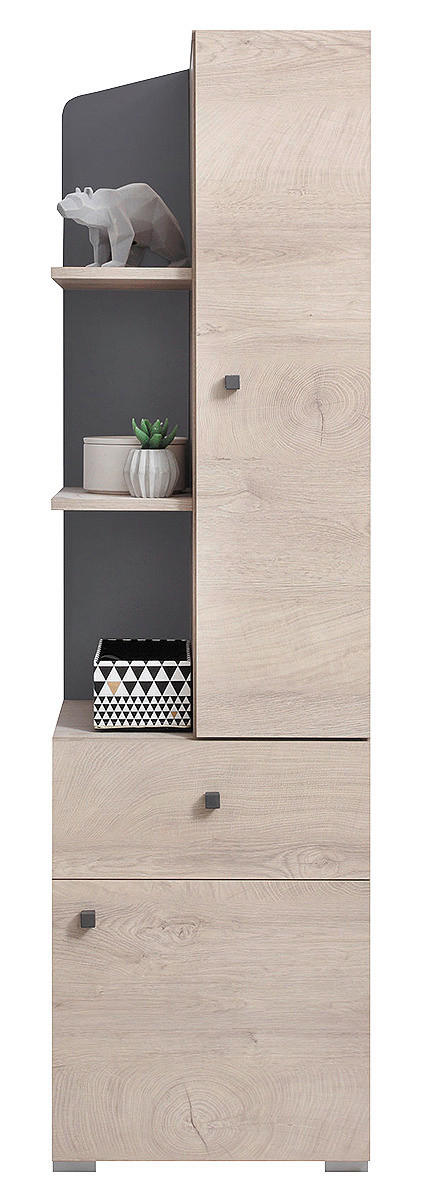 SKŘÍŇ, antracitová, barvy dubu, 45/160/40 cm - barvy dubu/antracitová, Design, kompozitní dřevo (45/160/40cm) - Cantus