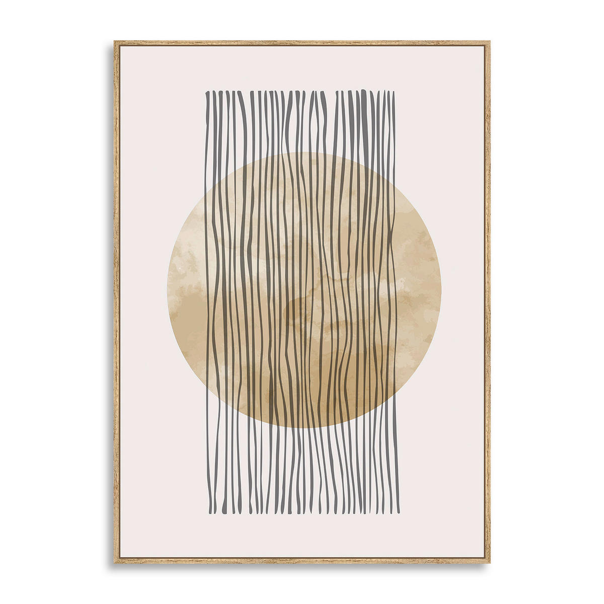 KUNSTDRUCK Abstraktes  - Eichefarben/Goldfarben, Trend, Holzwerkstoff/Textil (51,5/71,5cm) - Monee