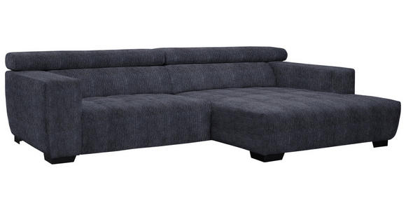 ECKSOFA  in Webstoff Dunkelgrau  279/182 cm  - Dunkelgrau/Schwarz, KONVENTIONELL, Textil/Metall (279/182cm) - Hom`in