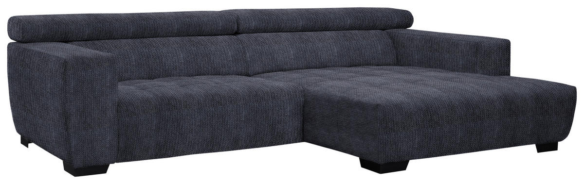 ECKSOFA in Webstoff Dunkelgrau  279/182 cm  - Dunkelgrau/Schwarz, KONVENTIONELL, Textil/Metall (279/182cm) - Hom`in