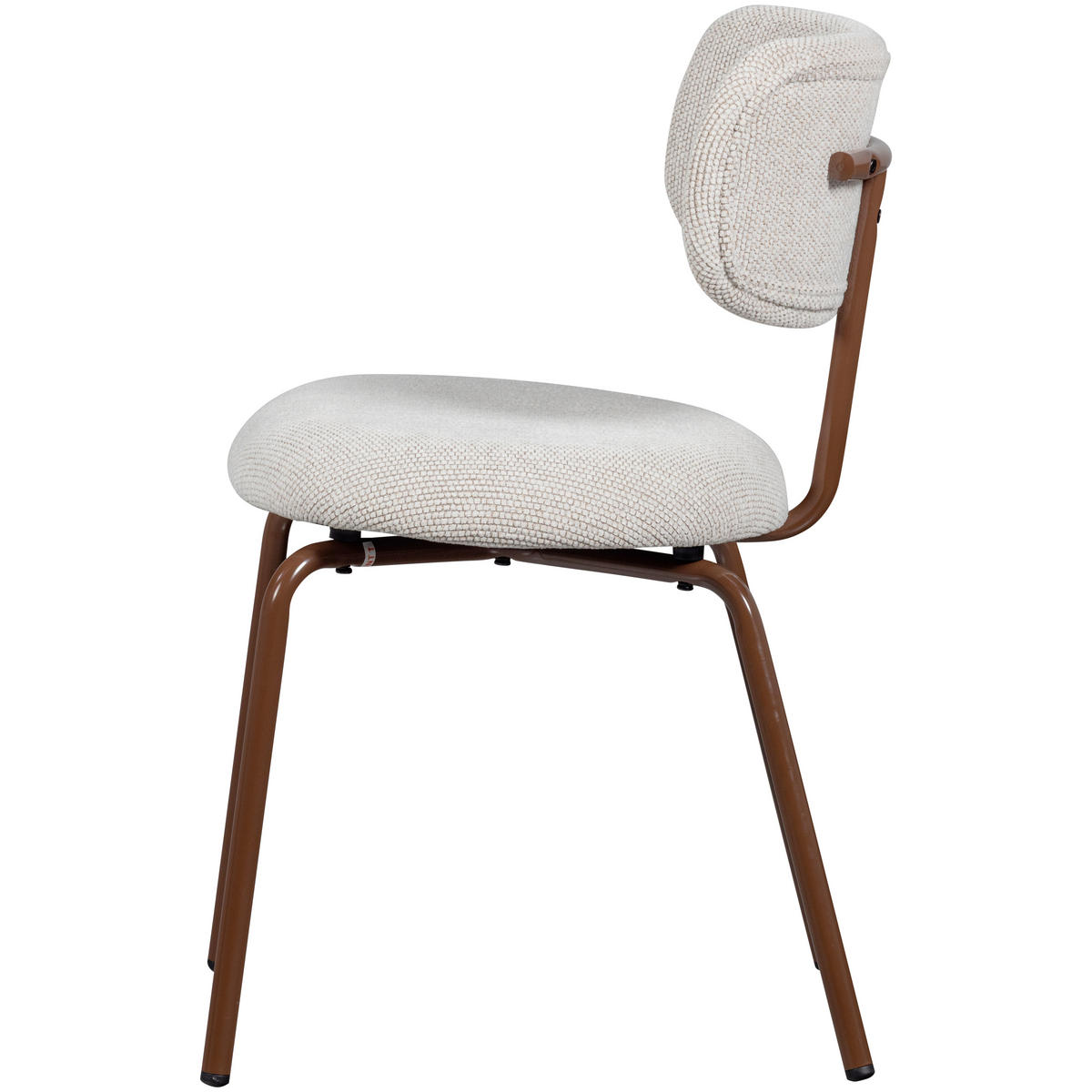 STUHL-SET 2 Stück  in Eisen Webstoff  - Braun/Weiß, MODERN, Textil/Metall (48/75/53cm) - Livetastic