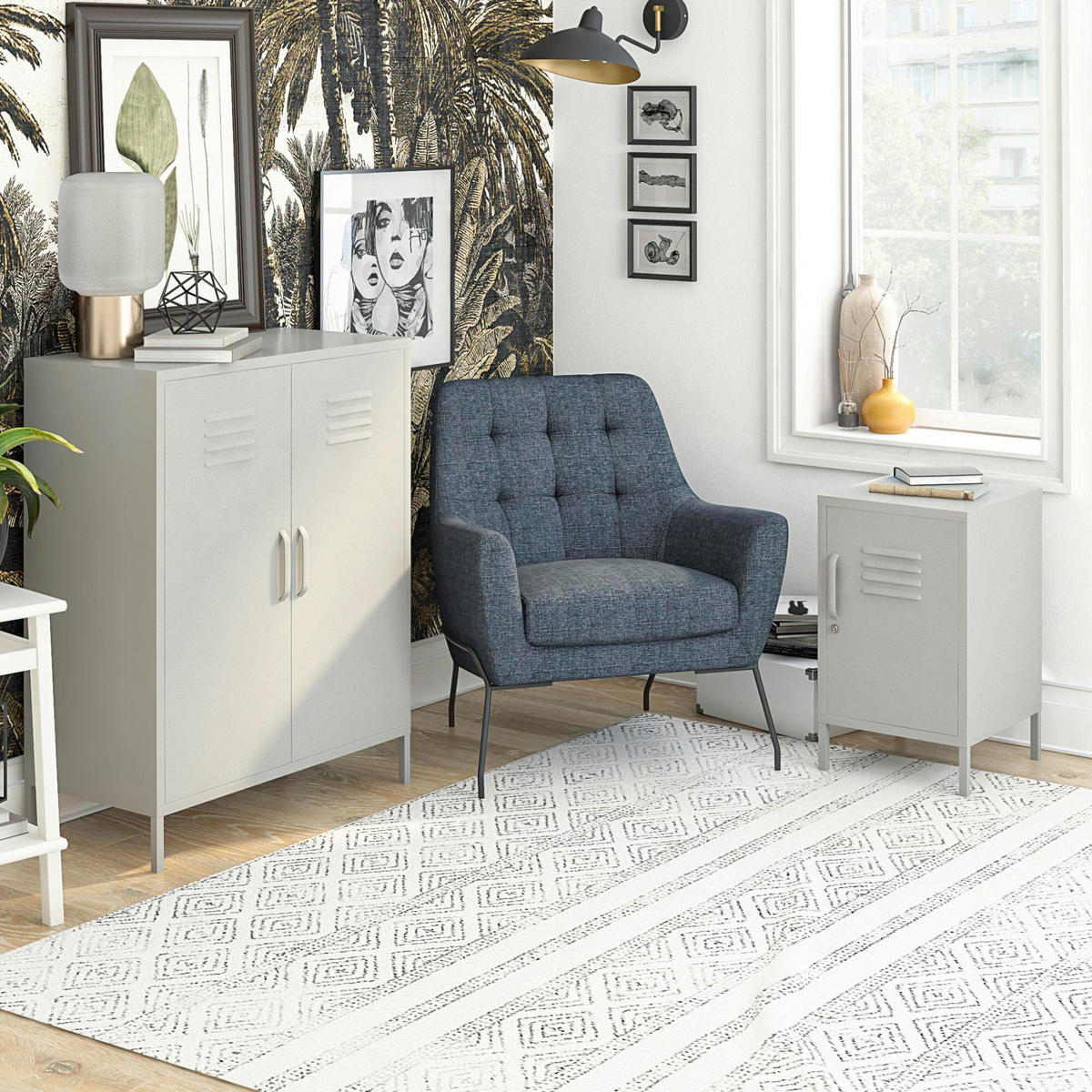 HIGHBOARD Bradford  in 79/100/39 cm  - Taupe, Design, Metall (79/100/39cm) - MID.YOU