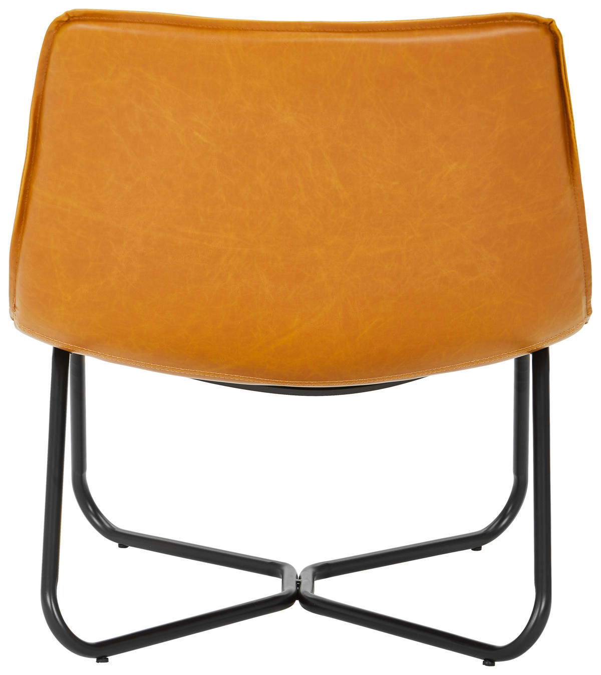 SESSEL in Lederlook Gelb, Schwarz  - Gelb/Schwarz, Design, Holz/Textil (65/71/73cm) - MID.YOU