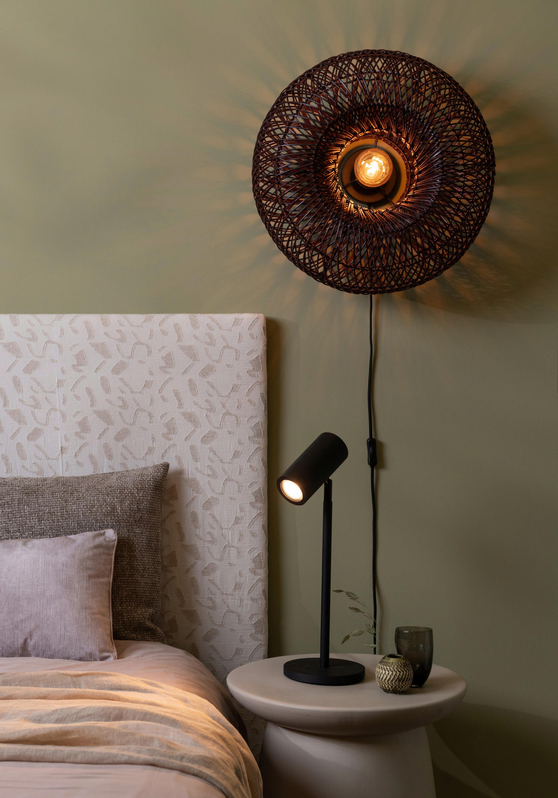 VÄGGLAMPA 50/23 cm   - bordeaux, Basics, naturmaterial (50/23cm) - Good & Mojo
