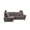 ECKSOFA in Chenille Graubraun  - Chromfarben/Graubraun, Konventionell, Textil/Metall (184/231cm) - Livetastic