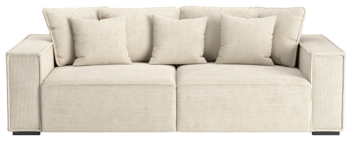 BIGSOFA in Mikrofaser Beige  - Beige, MODERN, Kunststoff/Textil (244/62/117cm) - MID.YOU