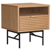 NACHTSCHRANK 45/50/40 cm Eiche furniert  - Eichefarben/Goldfarben, Design, Holz/Holzwerkstoff (45/50/40cm) - Boxxx