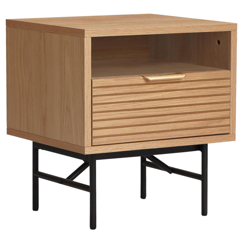 Boxxx NOČNÝ STOLÍK, dub, čierna, farba duba, 45/50/40 cm