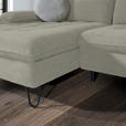 ECKSOFA in Webstoff Hellgrau  - Hellgrau/Schwarz, LIFESTYLE, Textil/Metall (180/310cm) - Valnatura