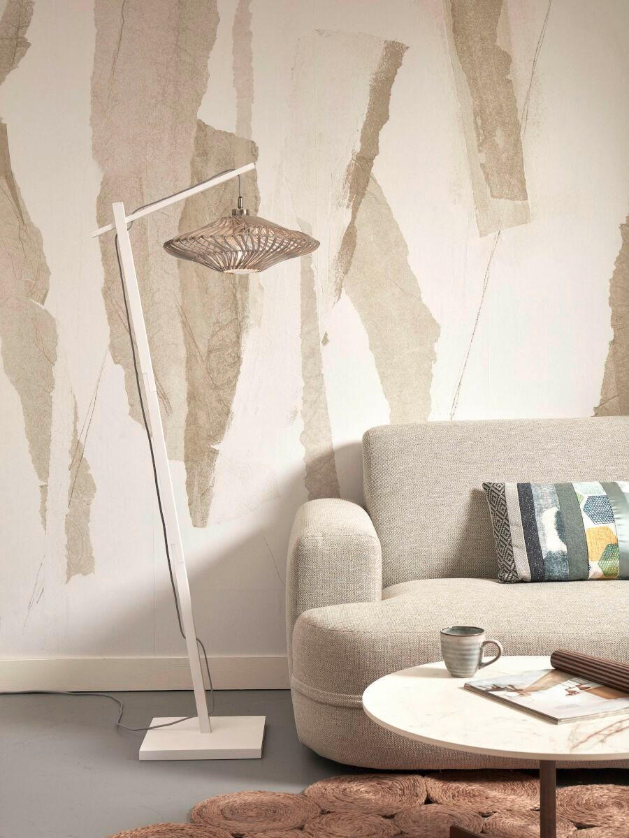 GOLVLAMPA GOOD&MOJO  63/40/150 cm    - vit, Trend, naturmaterial (63/40/150cm) - Good & Mojo
