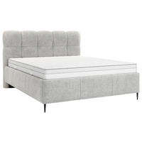 POLSTERBETT gepolstertes Kopfteil, Lattenrost 200/200 cm  in Silberfarben  - Silberfarben/Schwarz, Design, Holz/Textil (200/200cm) - Boxxx
