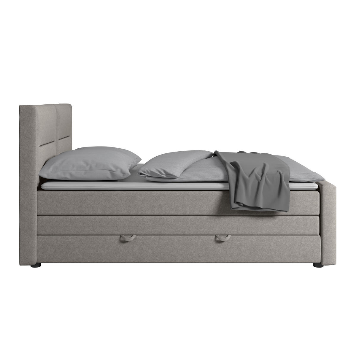 POSTELJA BOXSPRING 180 cm   x 200 cm  , karton, leseni material srebrne barve  - srebrne barve, Moderno, kovina/umetna masa (180/200cm) - MID.YOU