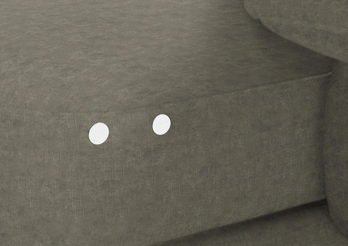 ECKSOFA in Velours Grau  - Schwarz/Grau, Design, Textil/Metall (310/180cm) - Dieter Knoll