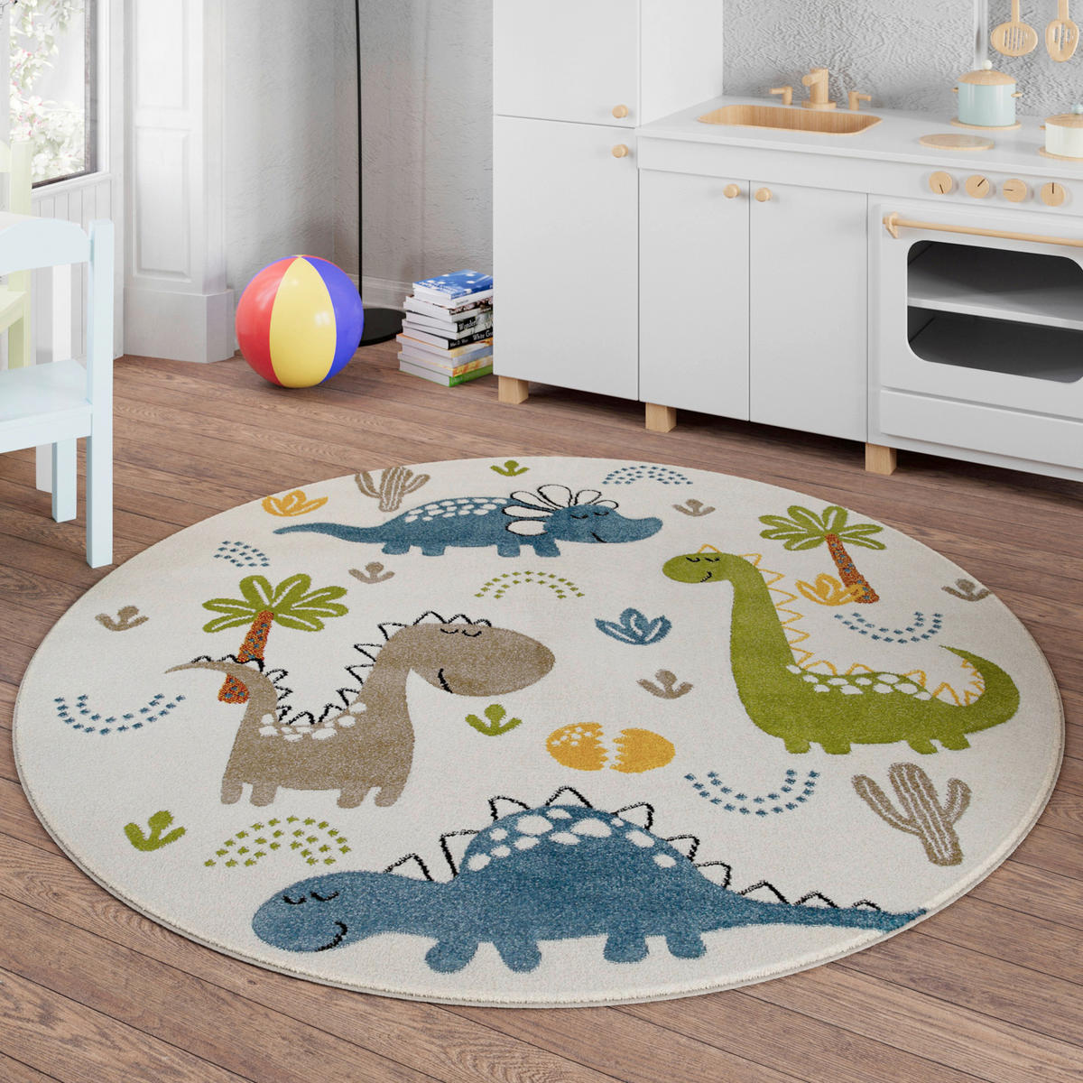 KINDERTEPPICH 120 cm Dino & Friends Dinosaurier  - Multicolor, Design, Textil (120cm)