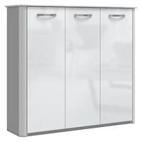 SCHUHSCHRANK Weiß, Alufarben  - Chromfarben/Alufarben, Basics, Glas/Holzwerkstoff (129/113/34cm) - Moderano