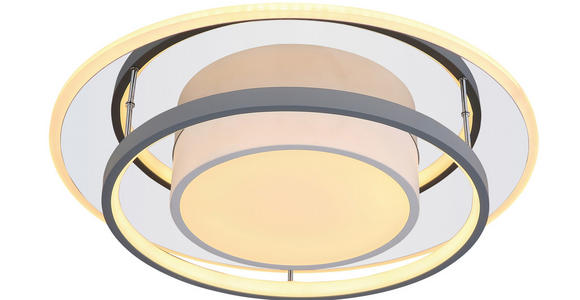 LED-DECKENLEUCHTE 49/10,5 cm   - Chromfarben/Opal, Design, Kunststoff/Metall (49/10,5cm) - Novel