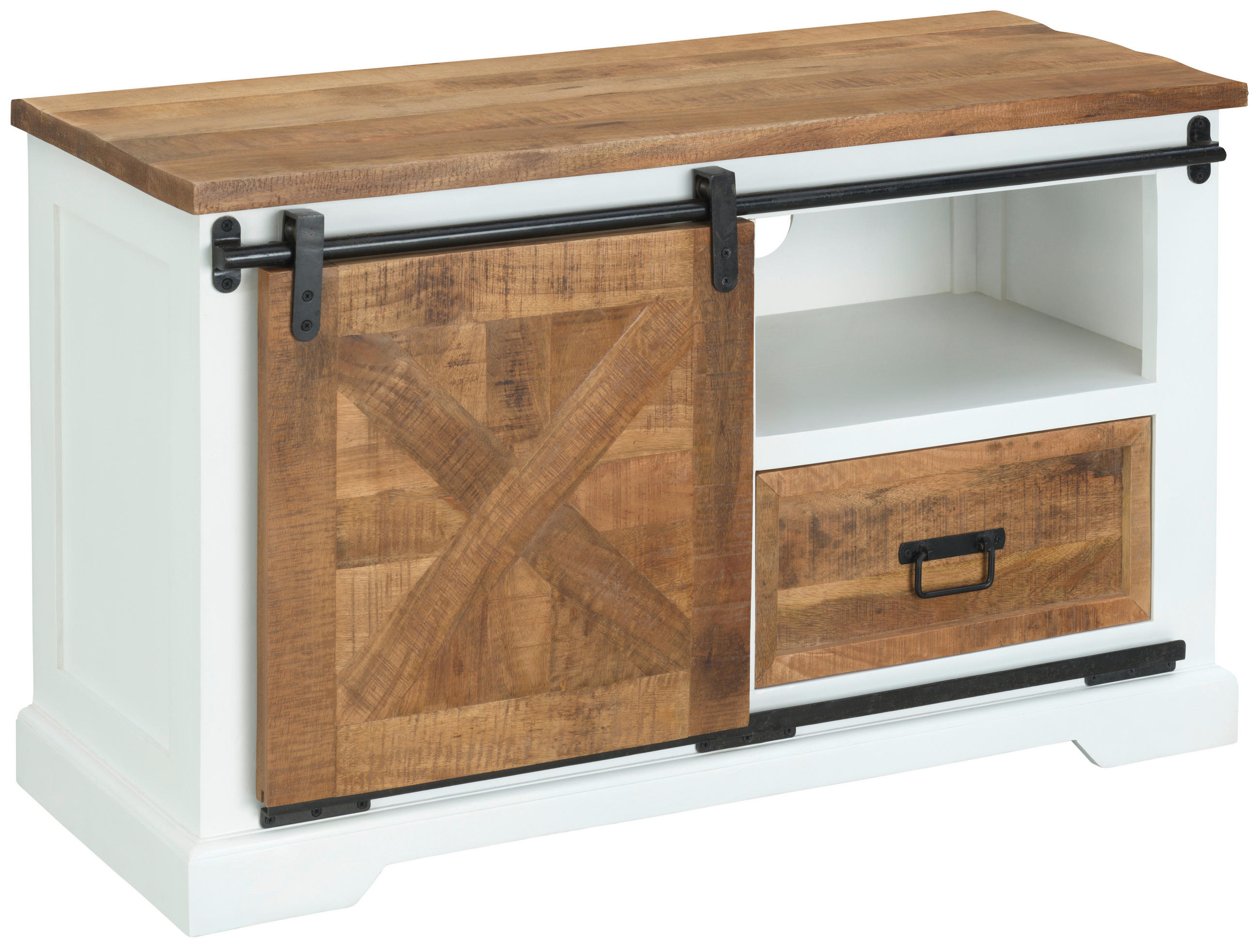 TV-ELEMENT 105/63/45 cm - Weiß, LIFESTYLE (105/63/45cm) - MID.YOU